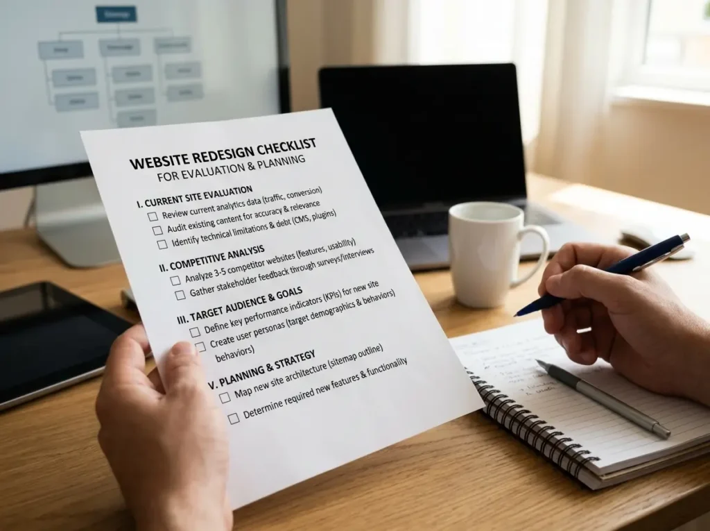 Website Redesign Checklist For Evaluation And Planning