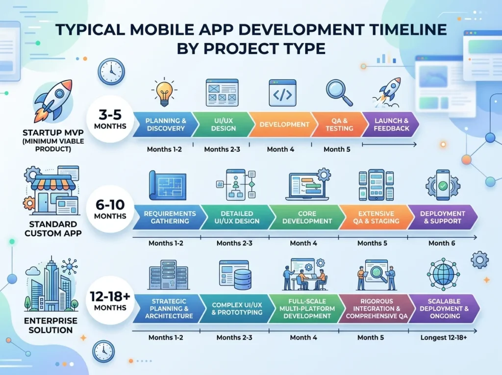Typical Mobile App Development Timeline by Project Type